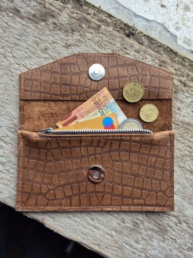 PORTEMONNEE COGNAC/PRINT