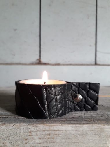 WAXINELICHTJE ZWART KROKO