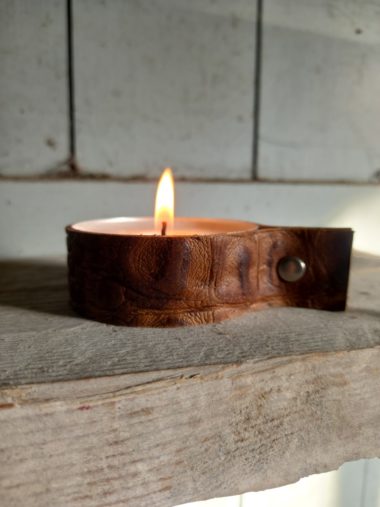 WAXINELICHT GROOT COGNAC KROKO
