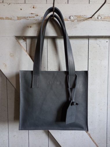 LEREN SHOPPER GRIJS